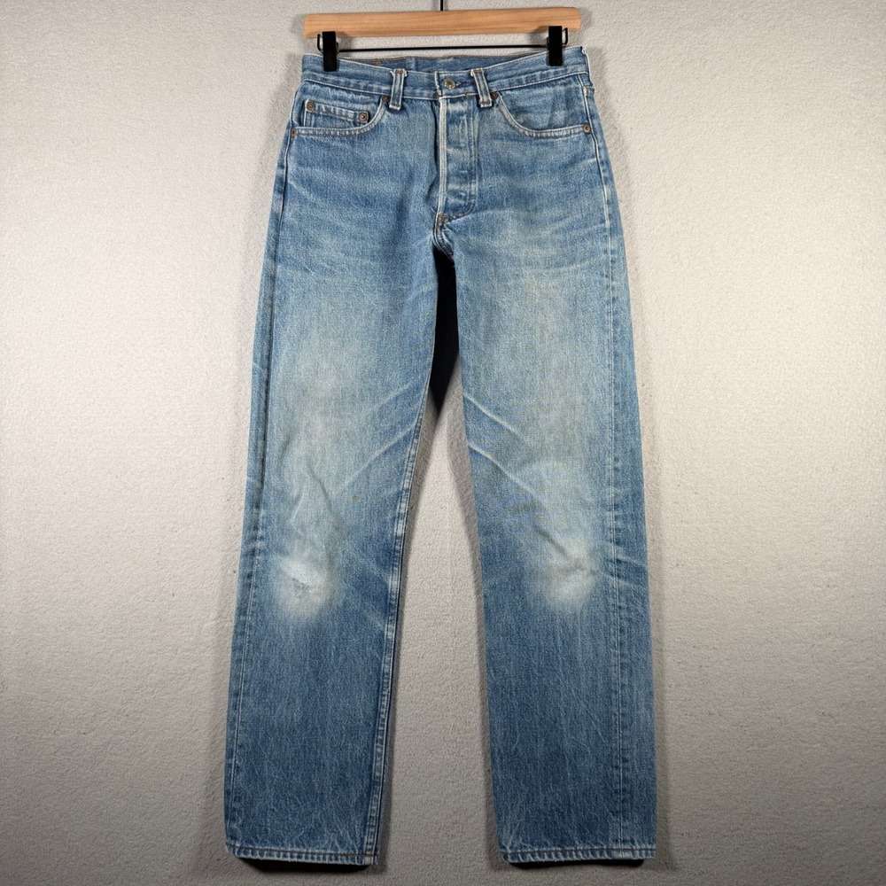 Vintage Levis 501 Light Wash Straight Leg Denim Jeans Blue 28x30 USA Made